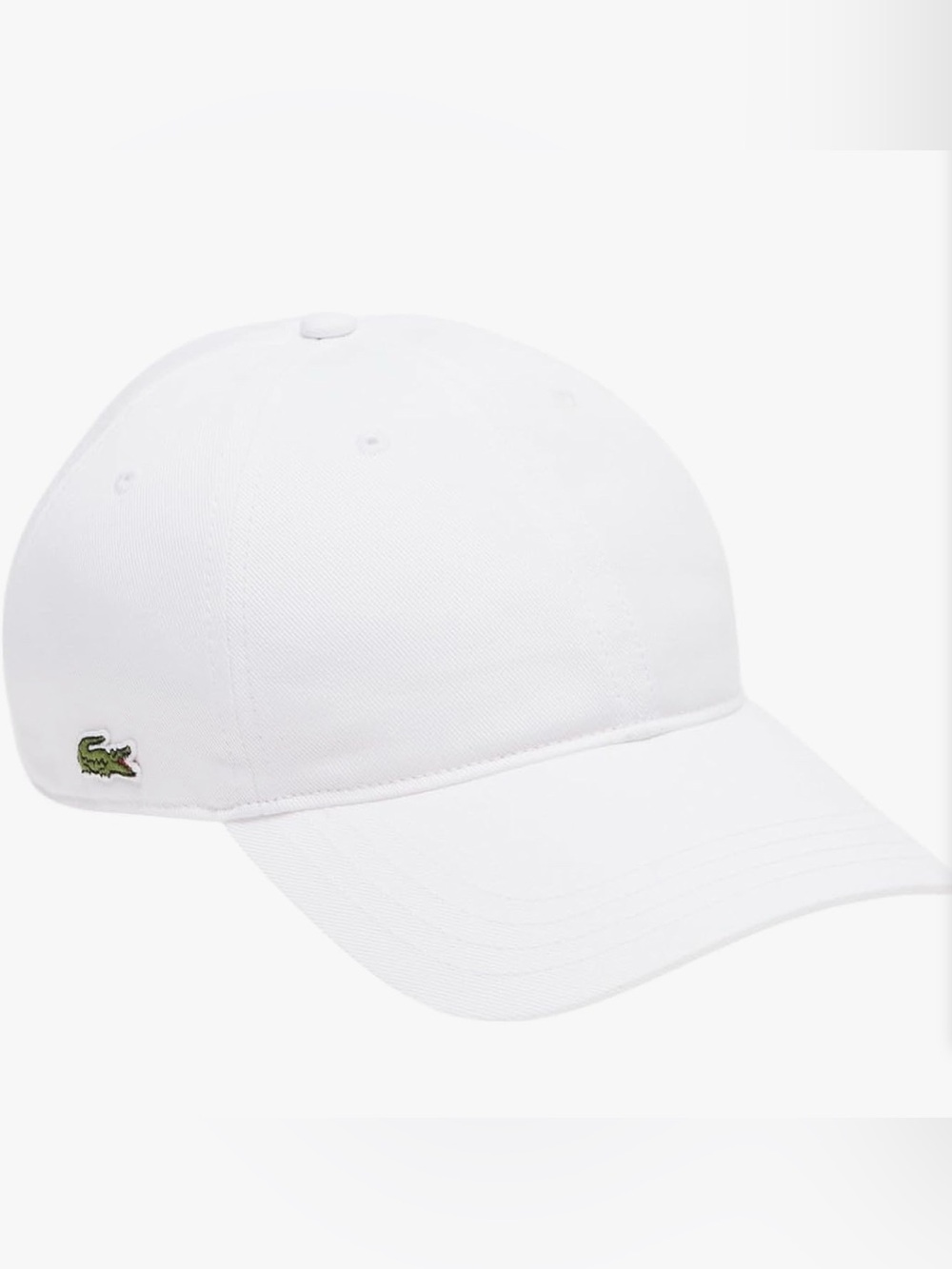 Lacoste White Cotton Croc Cap